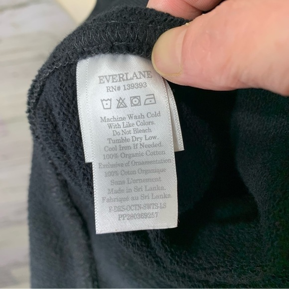 Everlane Sweater Dress Sz XS Black Jersey Organic Cotton 1/2 Sleeve Minimalist - Picture 8 of 11